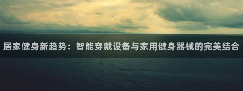 fb体育开户：居家健身新趋势：智能穿戴设备与家用健身器械的完